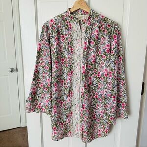 Vintage Victoria’s Secret Gold Label Floral Lace Cottagecore Night Shirt Size S